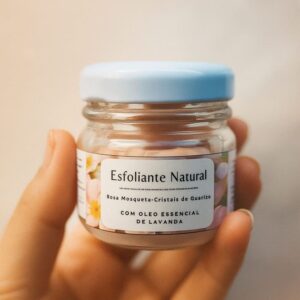 Esfoliante Facial - com cristais de quartzo, óleo de rosa mosqueta e argila rosa